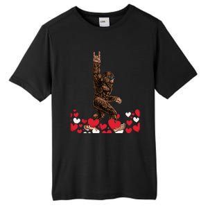 Bigfoot Valentines Day Funny Hearts Sasquatch Love Tall Fusion ChromaSoft Performance T-Shirt