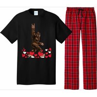 Bigfoot Valentines Day Funny Hearts Sasquatch Love Pajama Set