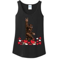 Bigfoot Valentines Day Funny Hearts Sasquatch Love Ladies Essential Tank