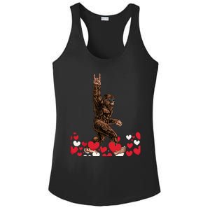 Bigfoot Valentines Day Funny Hearts Sasquatch Love Ladies PosiCharge Competitor Racerback Tank