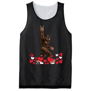 Bigfoot Valentines Day Funny Hearts Sasquatch Love Mesh Reversible Basketball Jersey Tank