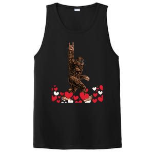 Bigfoot Valentines Day Funny Hearts Sasquatch Love PosiCharge Competitor Tank