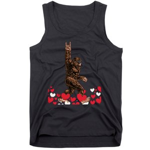 Bigfoot Valentines Day Funny Hearts Sasquatch Love Tank Top