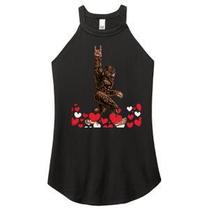 Bigfoot Valentines Day Funny Hearts Sasquatch Love Women's Perfect Tri Rocker Tank