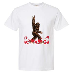 Bigfoot Valentines Day Funny Hearts Sasquatch Love Garment-Dyed Heavyweight T-Shirt