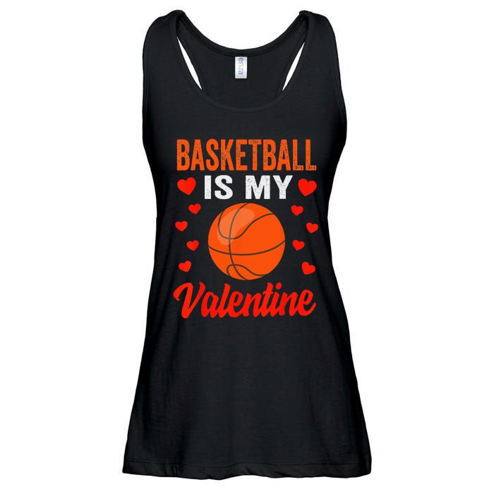 Basketball Valentines Day Basketball Is My Valentine Ladies Essential Flowy Tank