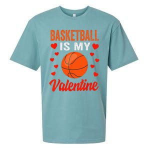 Basketball Valentines Day Basketball Is My Valentine Sueded Cloud Jersey T-Shirt