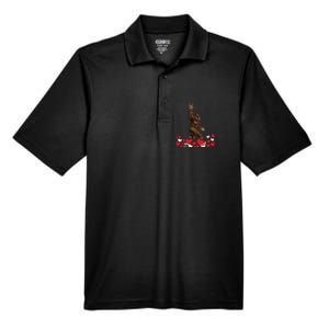 Bigfoot Valentines Day Funny Hearts Sasquatch Love Men's Origin Performance Pique Polo