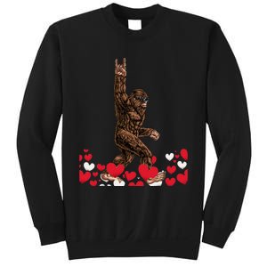 Bigfoot Valentines Day Funny Hearts Sasquatch Love Sweatshirt