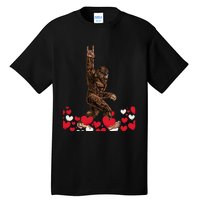 Bigfoot Valentines Day Funny Hearts Sasquatch Love Tall T-Shirt