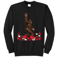 Bigfoot Valentines Day Funny Hearts Sasquatch Love Tall Sweatshirt