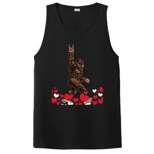 Bigfoot Valentines Day Funny Hearts Sasquatch Love PosiCharge Competitor Tank