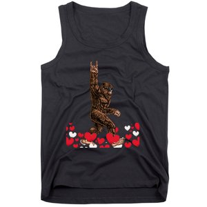 Bigfoot Valentines Day Funny Hearts Sasquatch Love Tank Top