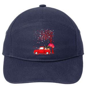 Boxer Valentine's Day Gifts Dogs Red Truck Hearts 7-Panel Snapback Hat