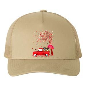 Boxer Valentine's Day Gifts Dogs Red Truck Hearts Yupoong Adult 5-Panel Trucker Hat