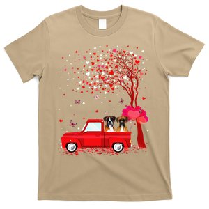 Boxer Valentine's Day Gifts Dogs Red Truck Hearts T-Shirt