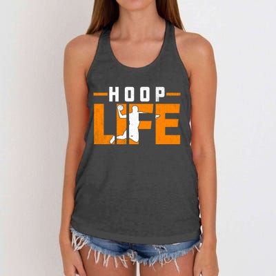 Basketball Vintage Dad Mom Son Friends Hoops Gift Women's Knotted Racerback Tank