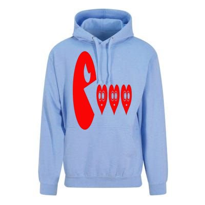 Boy Valentines Day Hearts Eating Funny Gamer Game Unisex Surf Hoodie