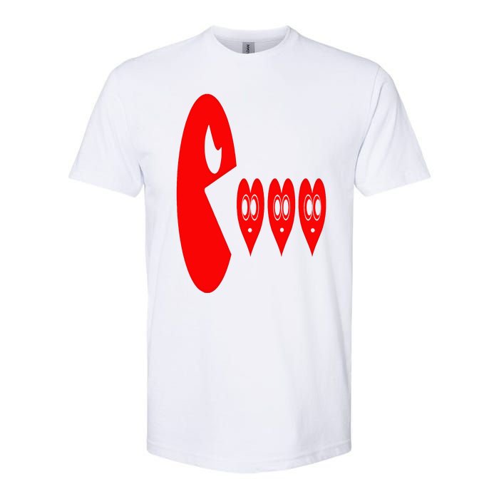 Boy Valentines Day Hearts Eating Funny Gamer Game Softstyle CVC T-Shirt