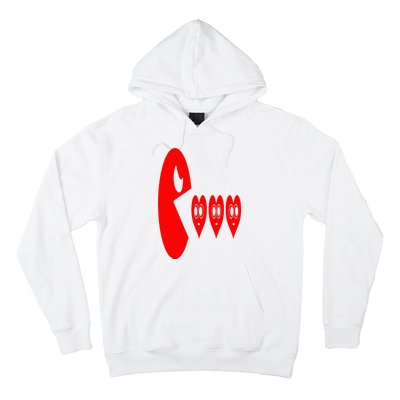 Boy Valentines Day Hearts Eating Funny Gamer Game Hoodie