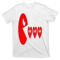 Boy Valentines Day Hearts Eating Funny Gamer Game T-Shirt