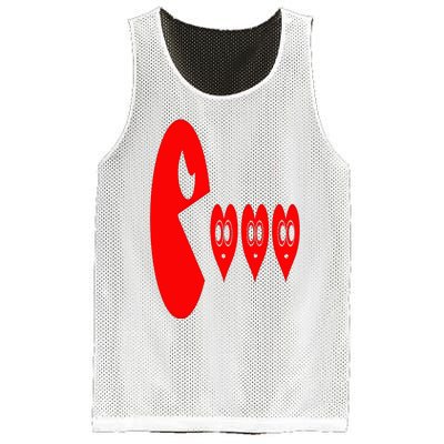 Boy Valentines Day Hearts Eating Funny Gamer Game Mesh Reversible Basketball Jersey Tank