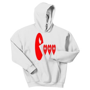 Boy Valentines Day Hearts Eating Funny Gamer Game Kids Hoodie