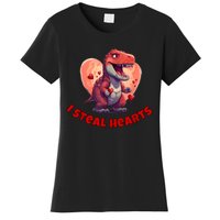 Boy Valentines Day Dino | I Steal Hearts Women's T-Shirt