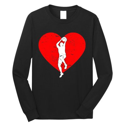 Basketball Valentine Day Gifts For Basketball Lover Boy Long Sleeve Shirt