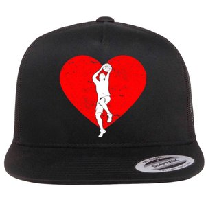 Basketball Valentine Day Gifts For Basketball Lover Boy Flat Bill Trucker Hat