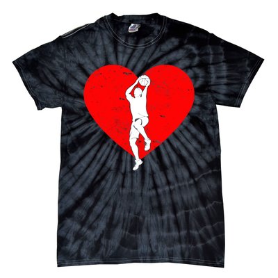 Basketball Valentine Day Gifts For Basketball Lover Boy Tie-Dye T-Shirt