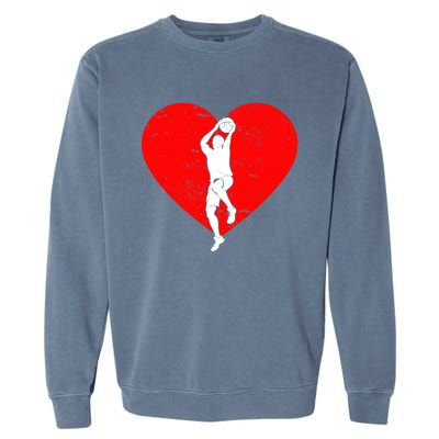 Basketball Valentine Day Gifts For Basketball Lover Boy Garment-Dyed Sweatshirt