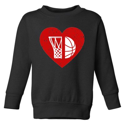 Basketball Valentine Day For Basketball Lover Gifts Heart Toddler Sweatshirt