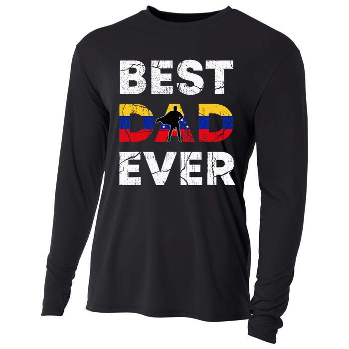 Best Venezuelan Dad Ever Venezuela Daddy FatherS Day Cooling Performance Long Sleeve Crew