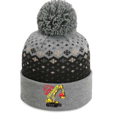 Boy Valentines Day Gift Love Construction Excavator Cool Gift The Baniff Cuffed Pom Beanie