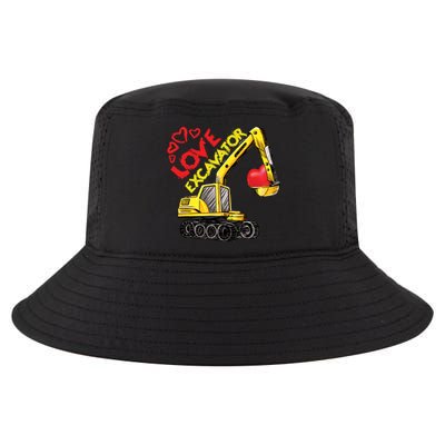 Boy Valentines Day Gift Love Construction Excavator Cool Gift Cool Comfort Performance Bucket Hat