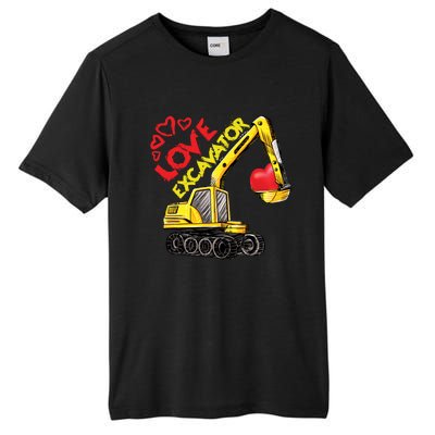 Boy Valentines Day Gift Love Construction Excavator Cool Gift Tall Fusion ChromaSoft Performance T-Shirt