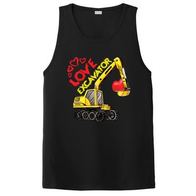 Boy Valentines Day Gift Love Construction Excavator Cool Gift PosiCharge Competitor Tank