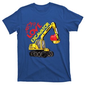 Boy Valentines Day Gift Love Construction Excavator Cool Gift T-Shirt