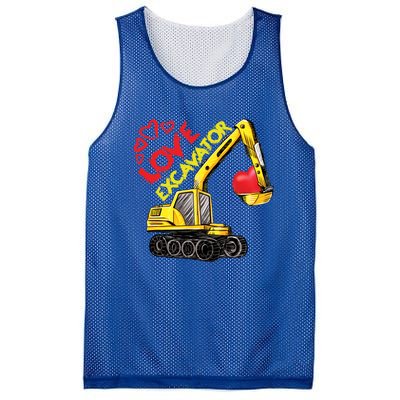 Boy Valentines Day Gift Love Construction Excavator Cool Gift Mesh Reversible Basketball Jersey Tank