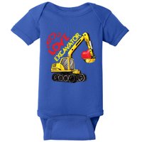 Boy Valentines Day Gift Love Construction Excavator Cool Gift Baby Bodysuit