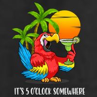 Beach Vacation Drinking Parrot ItS 5 OClock Somewhere Cool Comfort Performance Bucket Hat