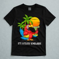 Beach Vacation Drinking Parrot ItS 5 OClock Somewhere T-Shirt