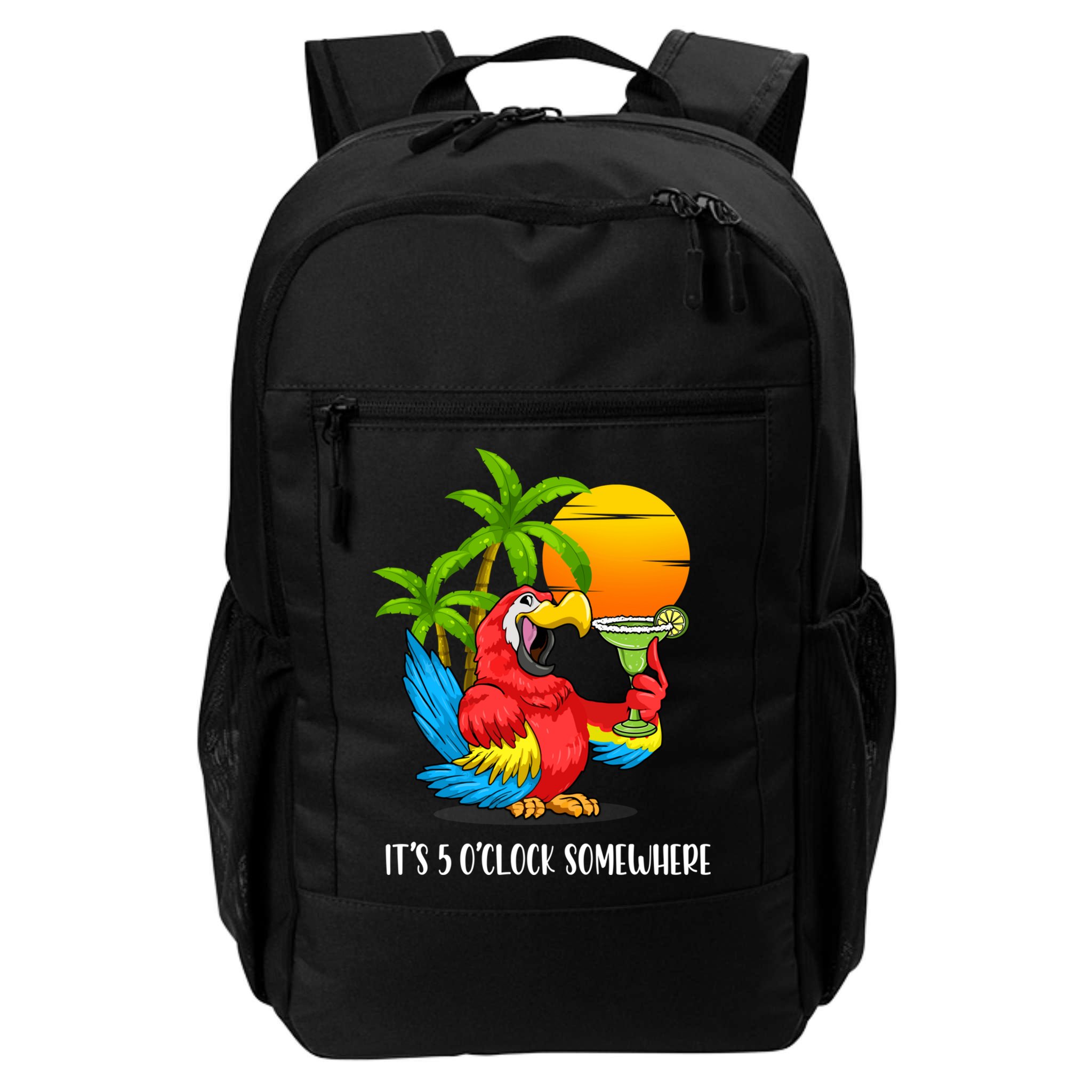 Beach Vacation Drinking Parrot ItS 5 OClock Somewhere Backpack