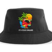 Beach Vacation Drinking Parrot ItS 5 OClock Somewhere Sustainable Bucket Hat
