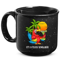 Beach Vacation Drinking Parrot ItS 5 OClock Somewhere 15oz Campfire Ceramic Mug
