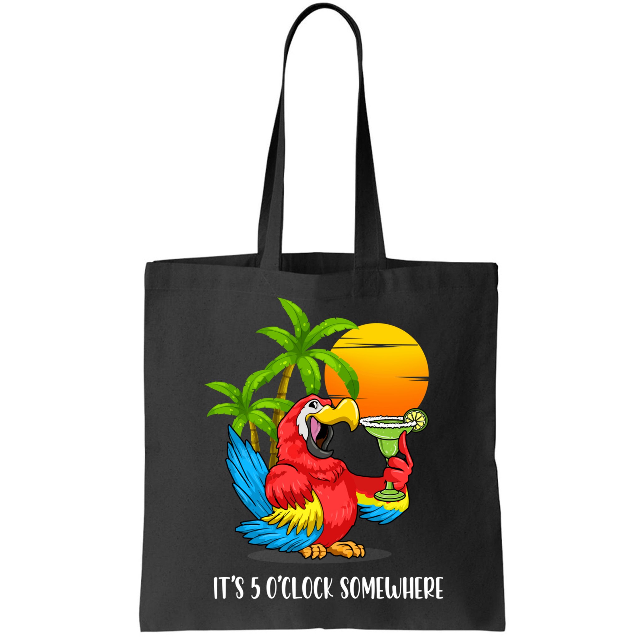 Beach Vacation Drinking Parrot ItS 5 OClock Somewhere Bag