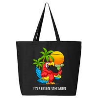 Beach Vacation Drinking Parrot ItS 5 OClock Somewhere 25L Jumbo Tote