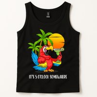 Beach Vacation Drinking Parrot ItS 5 OClock Somewhere Tank Top