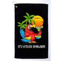 Beach Vacation Drinking Parrot ItS 5 OClock Somewhere Golf Towel